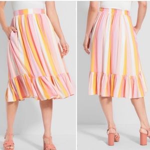 MODCLOTH x Collectif Stripe Skirt Colorful